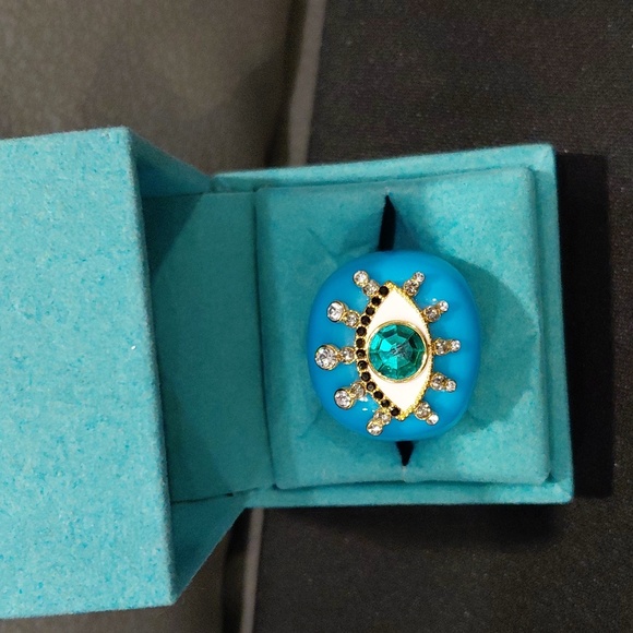 KURT GEIGER LONDON Evil Eye Ring Size 8 - Picture 1 of 8